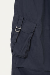 Buckle Washed Cargo Wide Pants