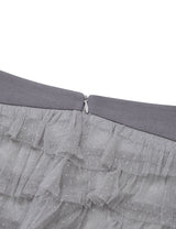 DOT MESH CANCAN SKIRT(GREY)