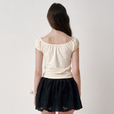 Eyelet Layered T-shirt (Yellow)