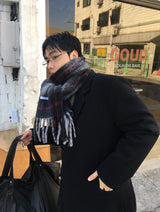 No.1547 wool check muffler (4color)