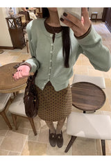 Mint Brown Layered Cardigan Knitwear