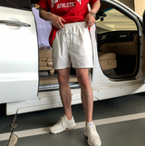 Liu Washing Cotton Banding Shorts