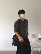 Rust Henry Neck Long Sleeve Knit 2C