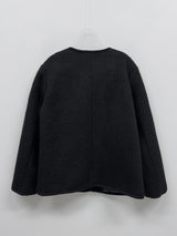 [2oz lining] Hairy wool round jacket