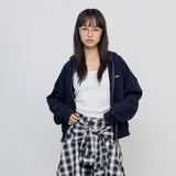 2wayロゴフーディージップアップ_ネイビー
