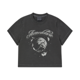25SS GALAXY PIGMENT CROP SHORT SLEEVE T-SHIRT CHARCOAL