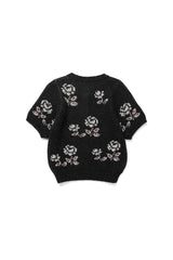 Rose half cardigan_charcoal