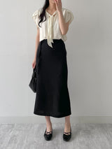 Tulip Tie Short Sleeve Blouse