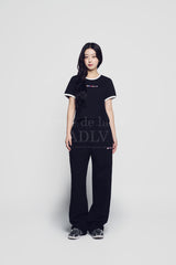 24FWベリーコラージュロゴクロップ半袖Tシャツ ブラック