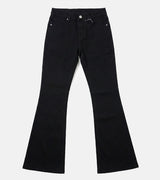 Black pin bootcut denim