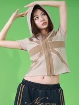 CROSS PATCH HOODIE (BEIGE)