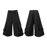 RELABEL (Dream Bud) Tencel Acetate Balloon-Pleated Deconstructed Cropped Casual Trousers