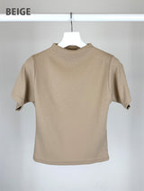 RIBBED HALF NECK TEE (4C)