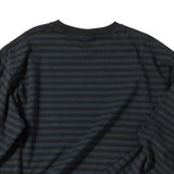 Untitled Beginning Stripe Big Logo Sulfur Dyes Long Sleeve Faded Black