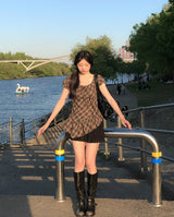 Even Asymmetrical Check Blouse