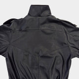 Saint High-Neck Unbalanced Leather Jacket