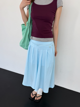 double waist pleats skirt