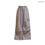 (3color) スナップカーゴワイドウォッシュコットンパンツ