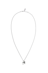 Double cubic sharp cross necklace