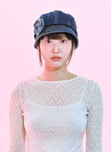Flower Denim Hat