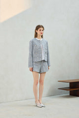 CHERISH TWEED JACKET / SKY BLUE