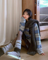Bento stripe collar knitwear