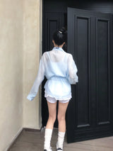 バックノート バックストラップ オーバーサイズ ロングスリーブシャツ