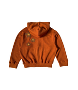 Bouclé Argyle Knit Zip-up Hoodie_Burnt Orange