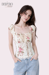 Flora Lace Bustier Blouse
