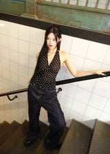 dot halter sleeveless