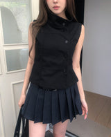 ノキストライププリーツミニスカート
