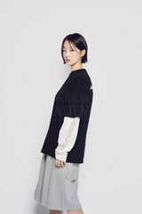 24FW ダブルレイヤーワッフルロングスリーブ ブラック