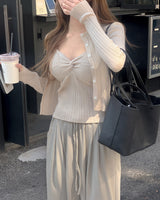 Mullet cardigan & sleeveless set