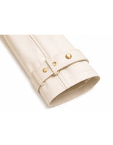 [PRE-FALL] Camille High Neck Ribbon Belted Shawl Trench Short Coat Dusty Pink