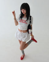 Girlfriend Lettering Cropped T-shirt