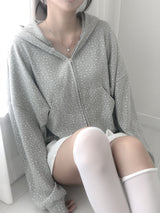 flower hood zip-up (3c)