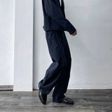 Structured Pleated Wide Pants