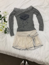 Lace Rose Gray Sleeve