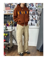 [Hand-Made「007」] Snowflake Studded Pants_Beige&Burgundy