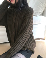 ルオンウールハイネックルーズカーディガン