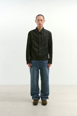 ルーズフィットテーパードデニムパンツ (Washed Blue)
