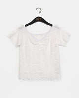 Beauting Shirred V-Neck Short-Sleeve T-Shirt