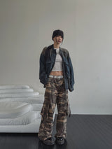 ラードミリタリーストラップカーゴワイドパンツ