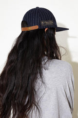 Striped wool baseball cap