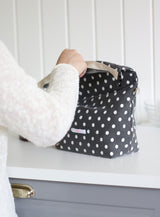 cozy lunch bag - black dot