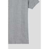 High ribbed henry neck half sleeves(Ivory)