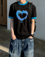 Blue Heart Ringer T-Shirt