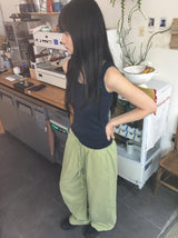 Duhin Basic Color Layered Round Sleeveless