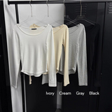 [BASIC ITEM] モダールUネックロングスリムTシャツ(4color)