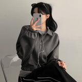 LANE Two-Way Suede Collar Jacket